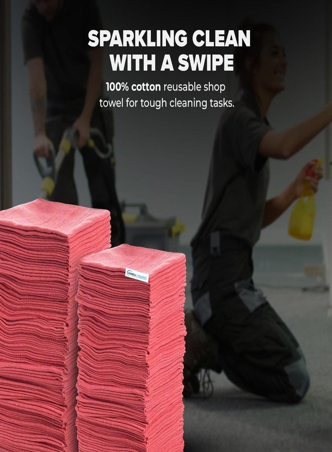 SIMPLI-Magic Cotton Shop Towels 14"x12" (150 Pack) – Reusable Cleaning Shop Rags for Automobiles, Industries, Garage and Homes (Red) - Image 4